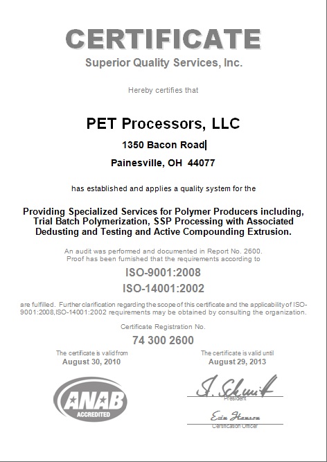 ISO2000 Certificate